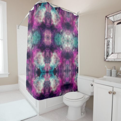 Celestial Cosmic Galaxy Pattern Shower Curtain