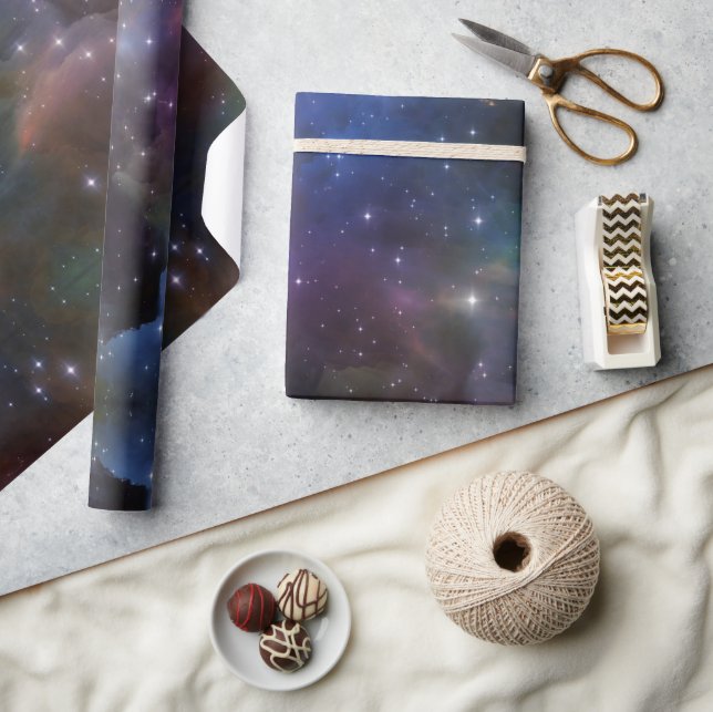 Celestial Cosmic Galaxy Pattern Wrapping Paper (Crafts)