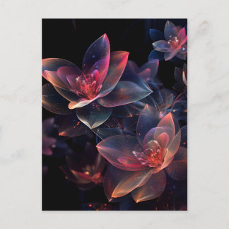 Celestial Cosmic Lotus Bloom Announcement Postcard