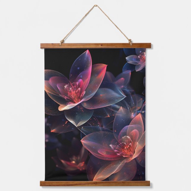 Celestial Cosmic Lotus Bloom Hanging Tapestry (Front)