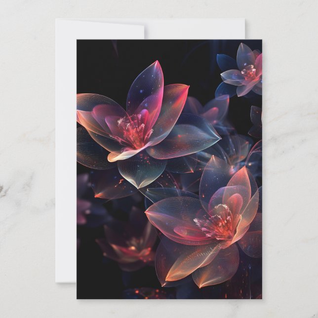 Celestial Cosmic Lotus Bloom Holiday Card (Front)