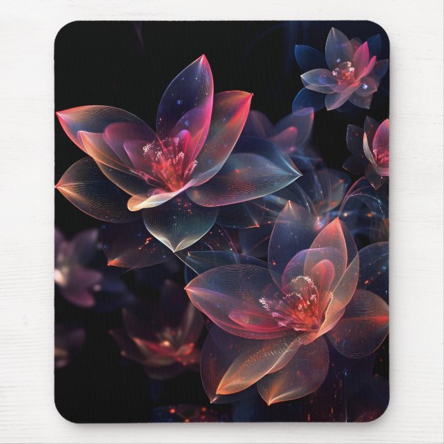 Celestial Cosmic Lotus Bloom Mouse Pad (Front)