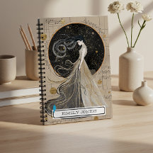 Celestial Cosmic Woman Personalized Notebook
