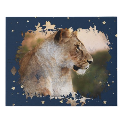  Celestial Cosmos Art AP23 Artistic LIONESS Faux Canvas Print