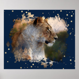 *~* Celestial Cosmos Art AP23 Artistic LIONESS  Poster