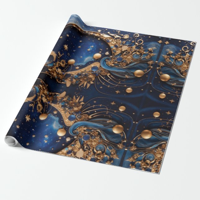  Celestial Cosmos - Enchanting Wrapping Paper (Unrolled)