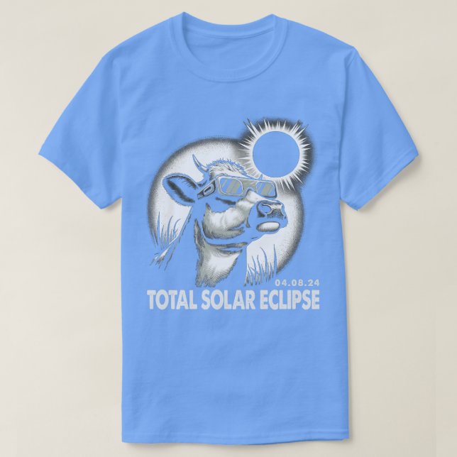 Celestial Cow Eclipse Trendy Tee for Cow Enthusias (Design Front)