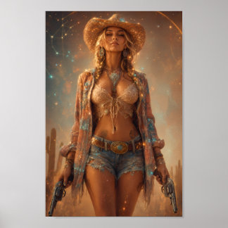 Celestial Cowgirl Stardust Spirit Poster