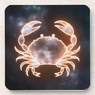 Celestial Crab Art Representing Cancer Zodiac Cons Beverage Coaster
