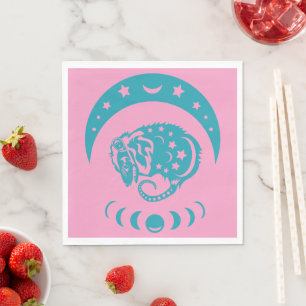 Celestial Crecent Moon Possum Whimsical Nature Napkins