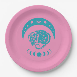 Celestial Crecent Moon Possum Whimsical Nature  Paper Plates
