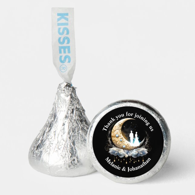 Celestial crescent moon bridal couple silhouette  hershey®'s kisses® (Front)