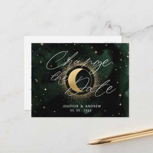 Celestial Crescent Moon Change The Date Postcard