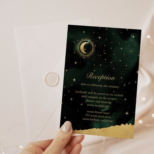 Celestial Crescent Moon Reception Enclosure Card