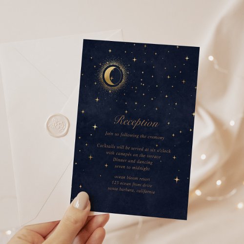 Celestial Crescent Moon Reception Enclosure Card