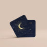 Celestial Crescent Moon Square Business Card