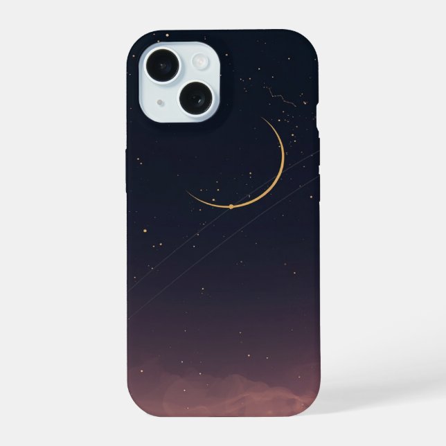 Celestial Crescent Moon Stars Phone Case (Back)
