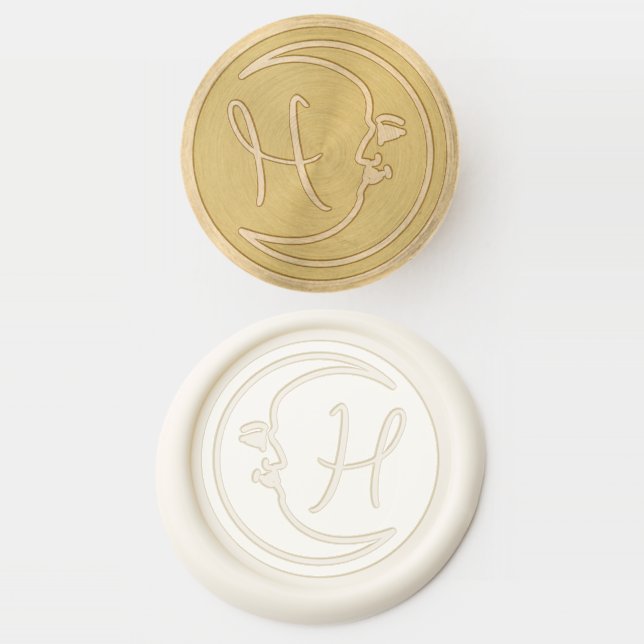Celestial Crescent Moon  Wax Seal Stamp (Stamped)