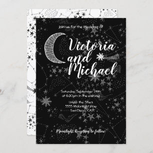 Celestial Cresent Moon Wedding Invitations