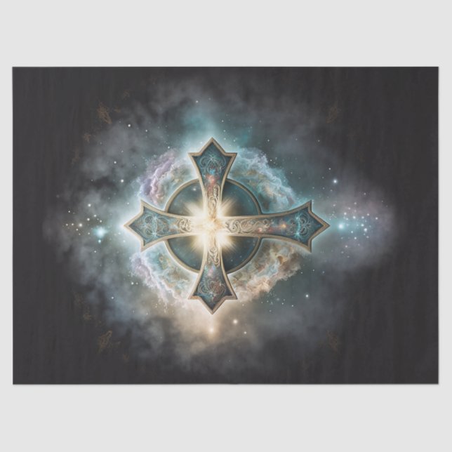 Celestial Cross Decoupage Tissue Paper (Front)