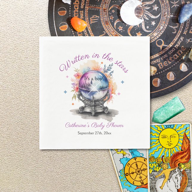 Celestial Crystal Ball Astrology Baby Shower  Napkins (Creator Uploaded)