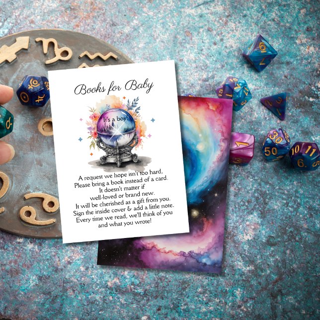 Celestial Crystal Ball Astrology Books for Baby Enclosure Card (Creator Uploaded)