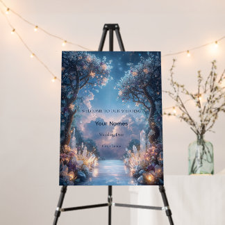 Celestial Crystal Garden Wedding Welcome Foam Board