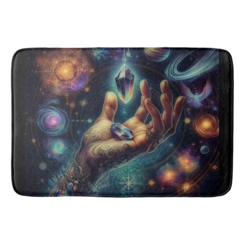 Celestial Crystal in the Palm Galaxy Spacy  Bath Mat