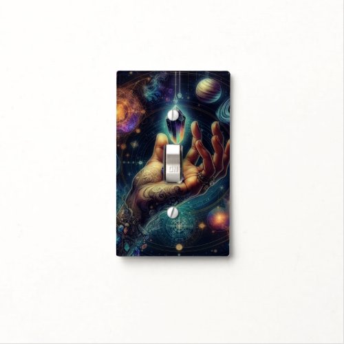 Celestial Crystal in the Palm Galaxy Spacy  Light Switch Cover