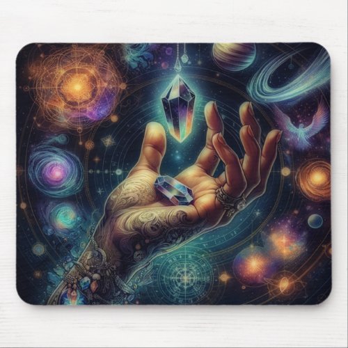 Celestial Crystal in the Palm Galaxy Spacy  Mouse Pad