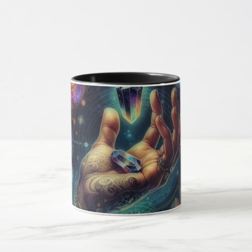 Celestial Crystal in the Palm Galaxy Spacy  Mug