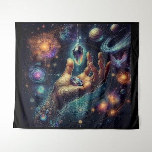 Celestial Crystal in the Palm Galaxy Spacy  Tapestry