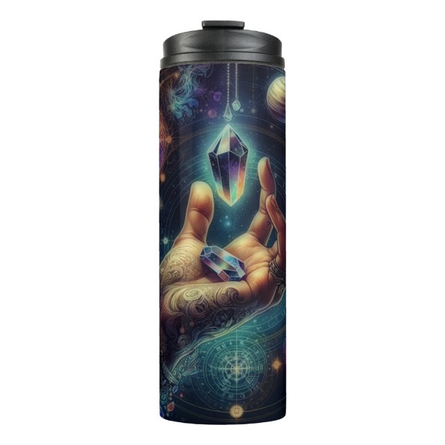 Celestial Crystal in the Palm Galaxy Spacy  Thermal Tumbler (Front)