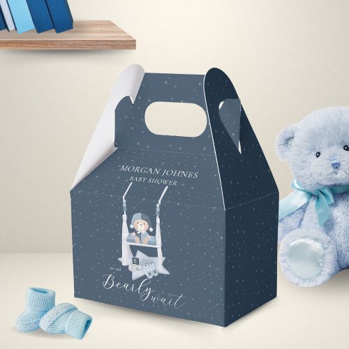 Celestial Cute Bear Baby Shower Favor Boxes