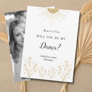 Celestial Dama Proposal for Quinceañera with photo Card