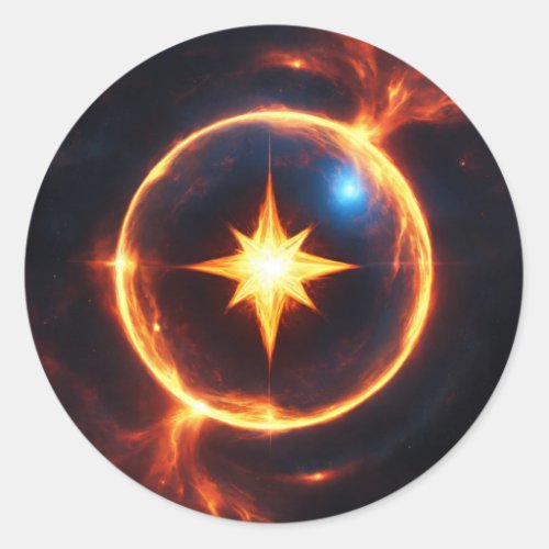 Celestial Dance The Swirling Inferno  Classic Round Sticker