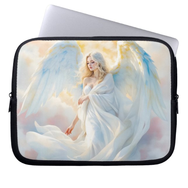 Celestial Dawn – Angel of Peace and Light Laptop Sleeve (Front)