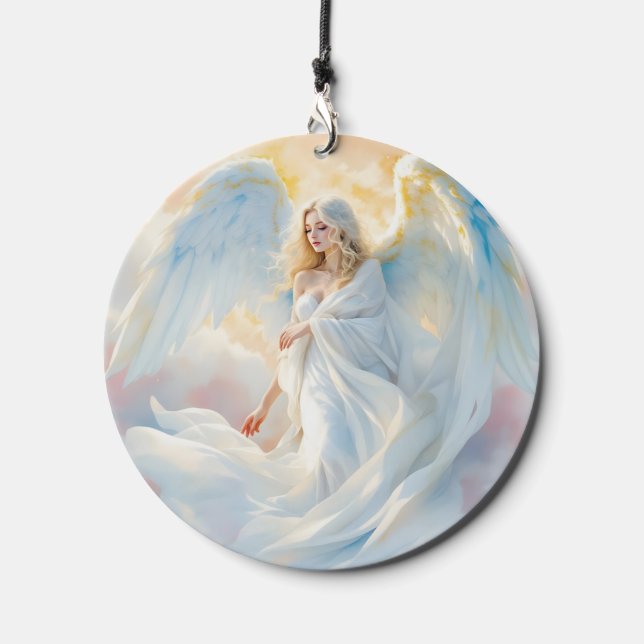 Celestial Dawn – Angel of Peace and Light Wind Chime (Front)