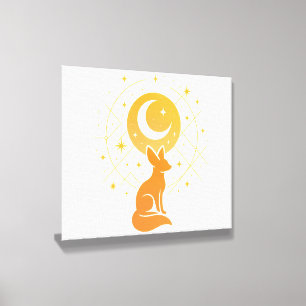 Celestial Desert Fox – Moon and Stars Cosmic Canvas Photo Tile