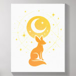 Celestial Desert Fox – Moon and Stars Cosmic  Canvas Photo Tile