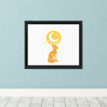 Celestial Desert Fox – Moon and Stars Cosmic  Canvas Print