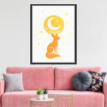 Celestial Desert Fox – Moon and Stars Cosmic  Canvas Print