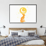 Celestial Desert Fox – Moon and Stars Cosmic  Canvas Print
