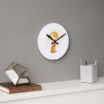 Celestial Desert Fox – Moon and Stars Cosmic  Round Clock