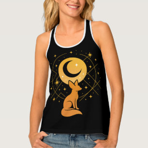 Celestial Desert Fox – Moon and Stars Cosmic Tank Top