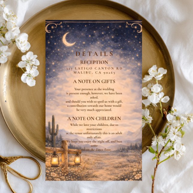 Celestial Desert Moonlit Western Wedding Enclosure Card (Creator Uploaded)