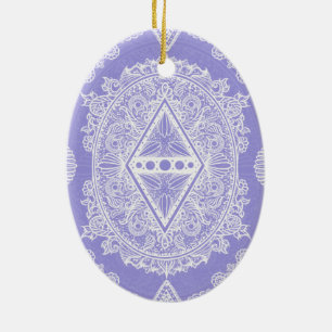 Celestial Diamond Mandala Ceramic Ornament