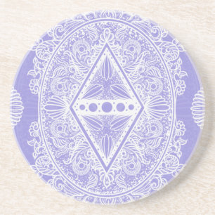 Celestial Diamond Mandala Sandstone Coaster