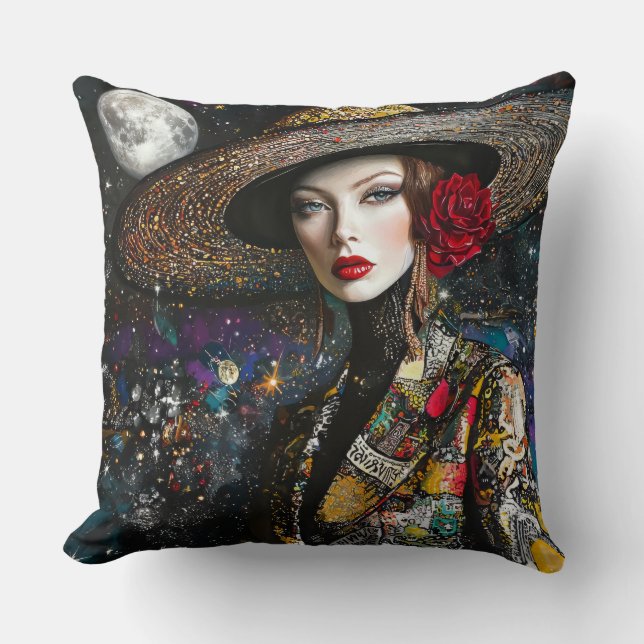 Celestial Diva  Throw Pillow (Front)