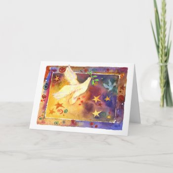 Celestial Dove Holiday Card by TrishMurthaDesigns at Zazzle